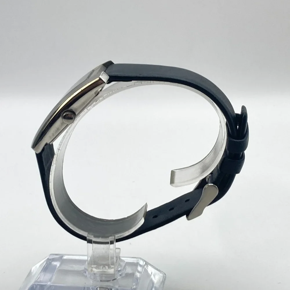 Kenneth Cole Men's Tank Watch 29mm Silver Tone Date Gray Dial New Battery 9.5
